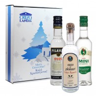 Ouzo Geschenkset Merry Greecemas! mit Pilavas, Plomari, Mini Mytilini (3 x 0,2 l)